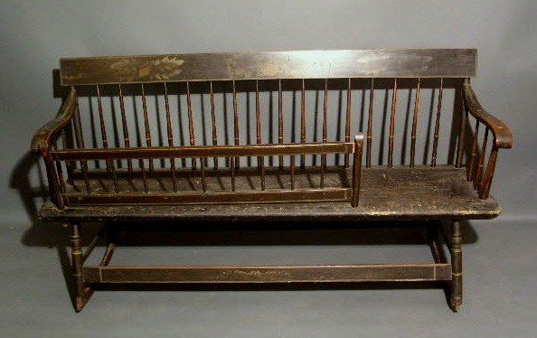 Windsor "mammy" bench, c.1840, with original bla