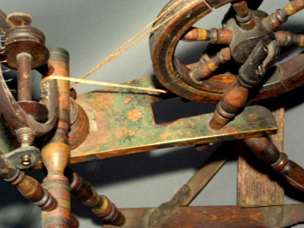 Maple child's spinning wheel, c.1830, with origi - 2
