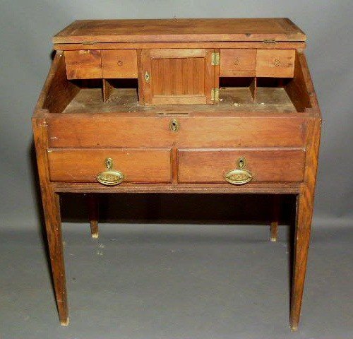 Hepplewhite pine school master's desk, c.1810, o - 2
