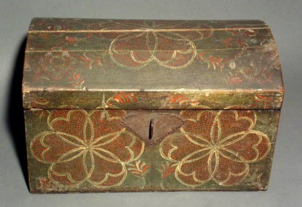 Pennsylvania painted dome-top box, early 19th c.