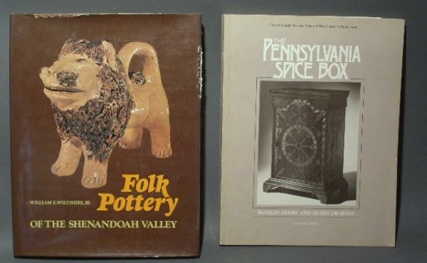 Two books- Pennsylvania Spice Boxes and Folk Pot