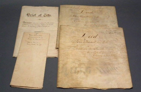 Group of vellum deeds, indentures, etc., c.1780.