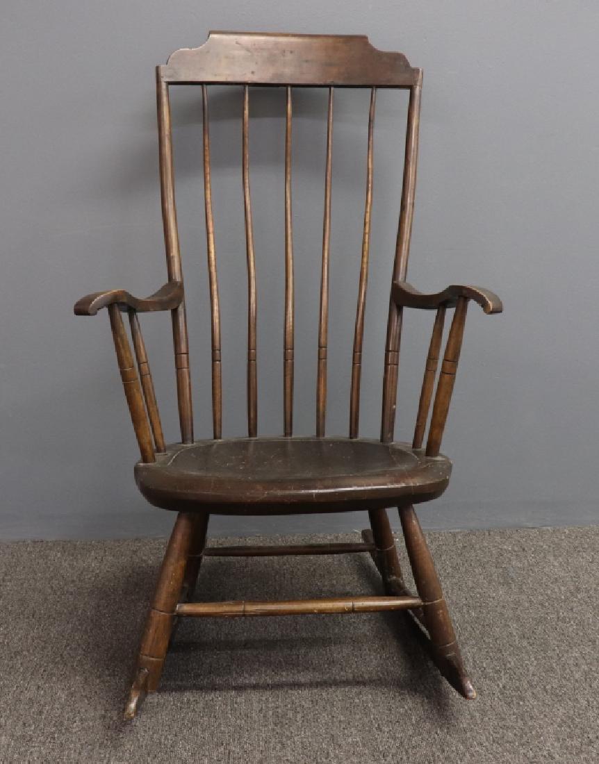 Early 19th Century Maple Windsor Rocker: Maple Windsor rocker, early 19th century, 39 1//2"h x 25"w, seat height 14"