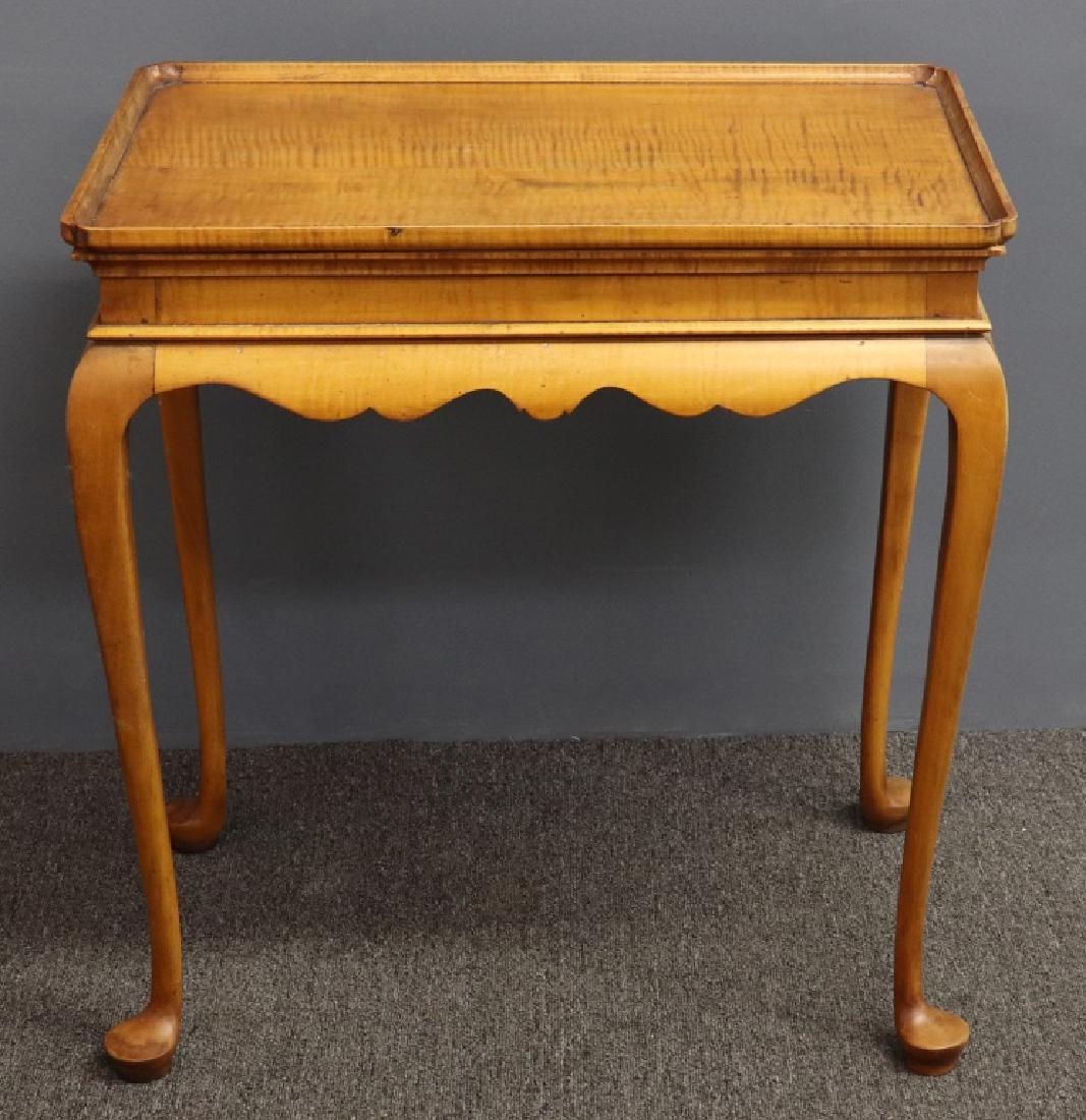 Eldred Wheeler Queen Anne Style Tea Table: Eldred Wheeler Queen Anne style maple tea table, 28"h, top 26 1/2" x 18"