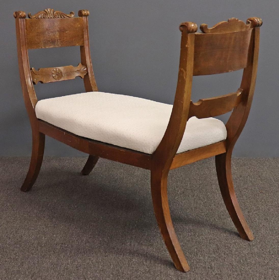 Continental Mahogany Window Bench: Continental mahogany window bench, 19th c., 33"h x 41"l, seat height 17"