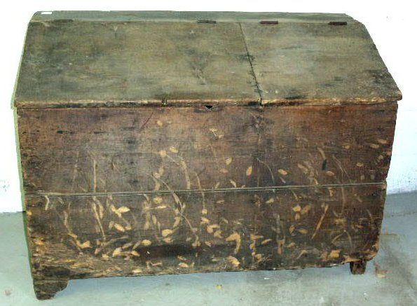 Pine grain box with slant lid. 34.5"h.x48"w.x25"d.
