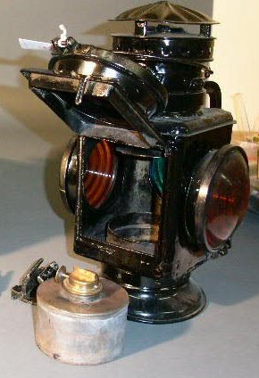 Two PRR railroad marker lights. 14"h. - 2