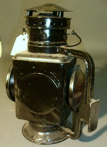 Two PRR railroad marker lights. 14"h. - 7
