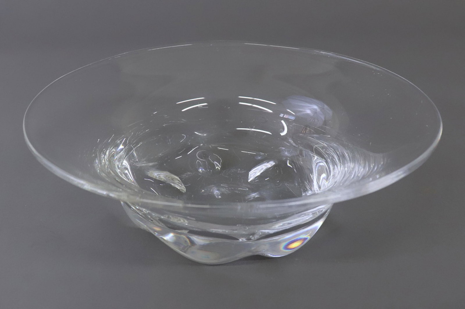 Orrefors Crystal Centerpiece Dish: Orrefors crystal centerpiece dish, 3"h x 9 3/4"dia