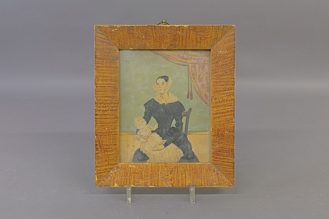 Early Watercolor Portrait  Mother and Child (1 of 2)