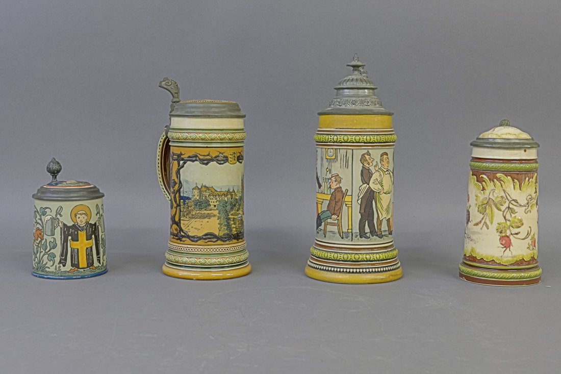 German Steins with Pewter Lids (1 of 2)