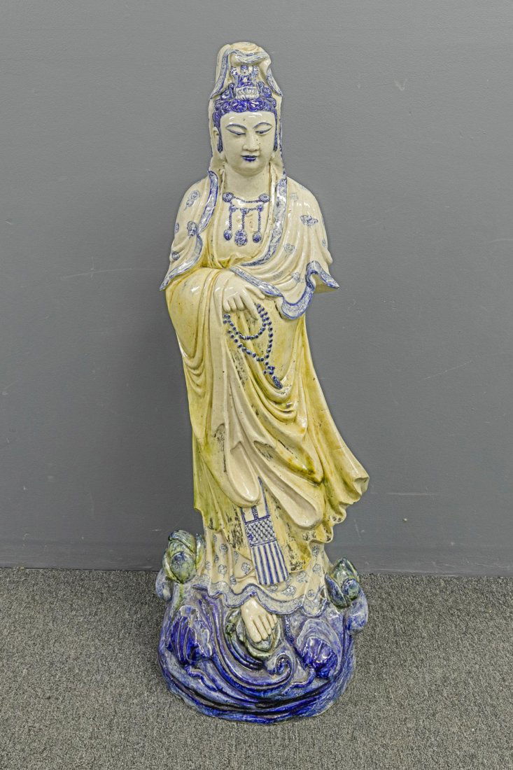 Early 20th c. Chinese  Earthenware Diety (1 of 2)