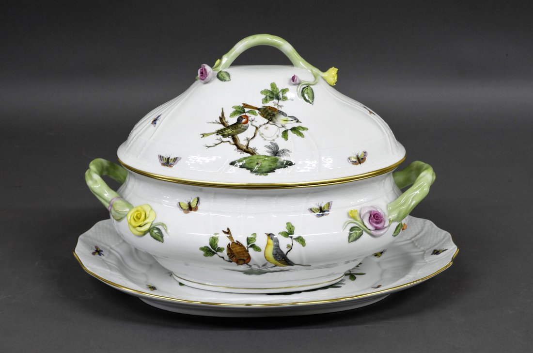 Colorful Herend Porcelain Tureen and Platter (1 of 3)