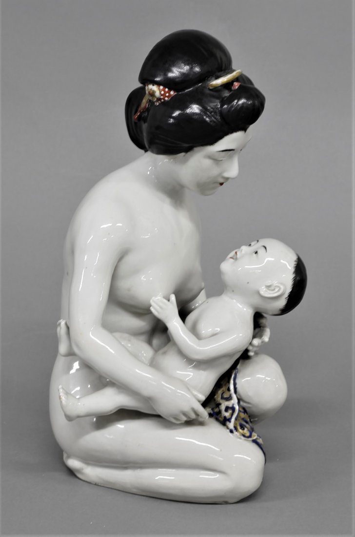 Asian Porcelain Figure of Mother and Child (1 of 6)