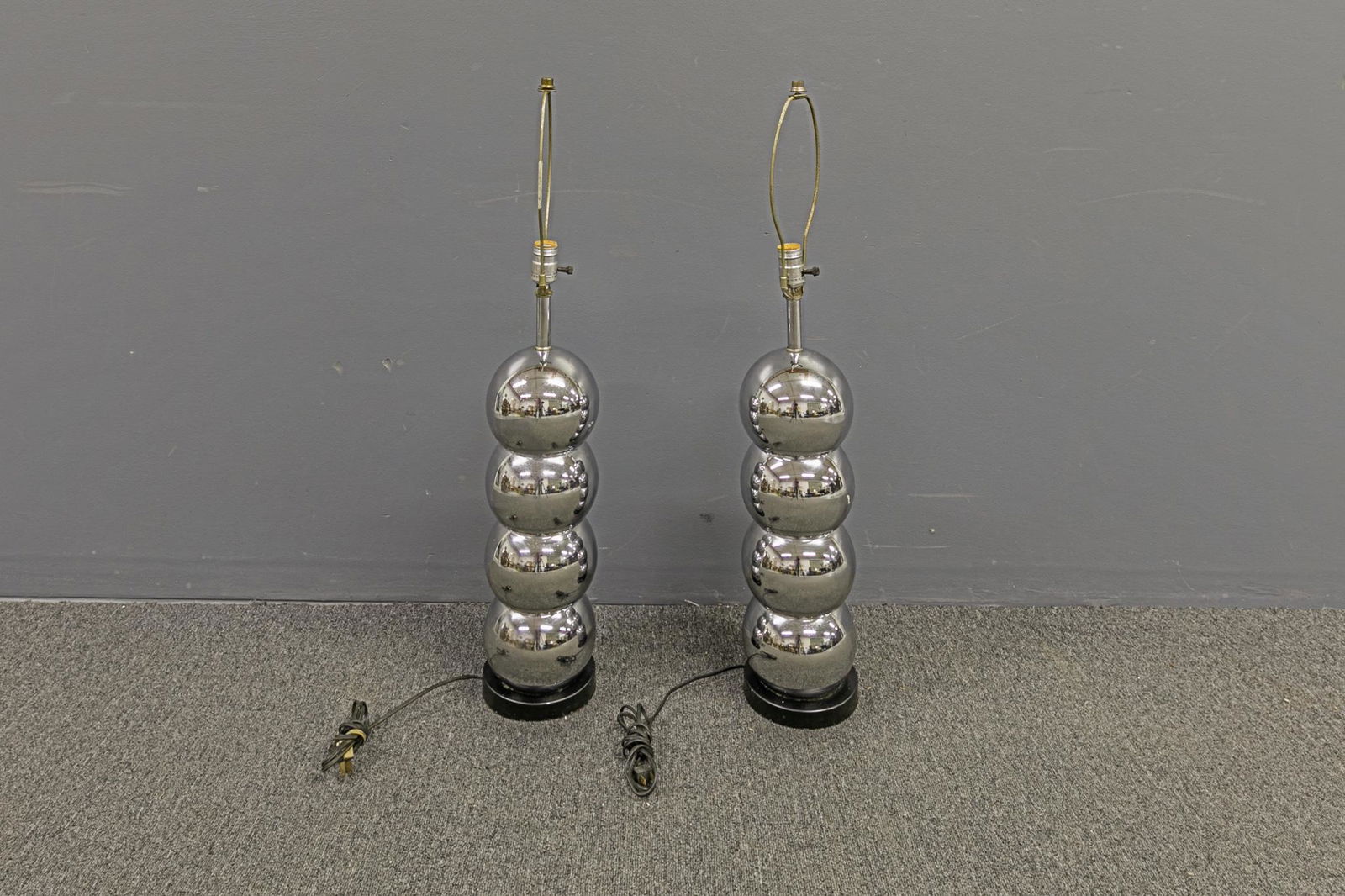 Mid-Century Modern Chrome Stack Ball Lamps (1 of 1)