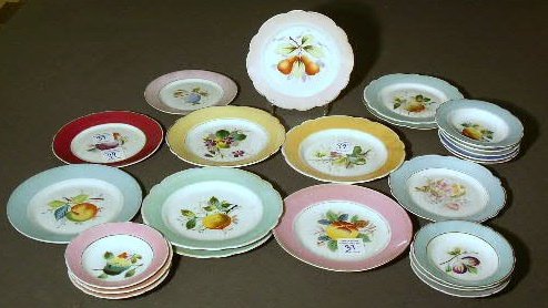Group of porcelain dessert plates.