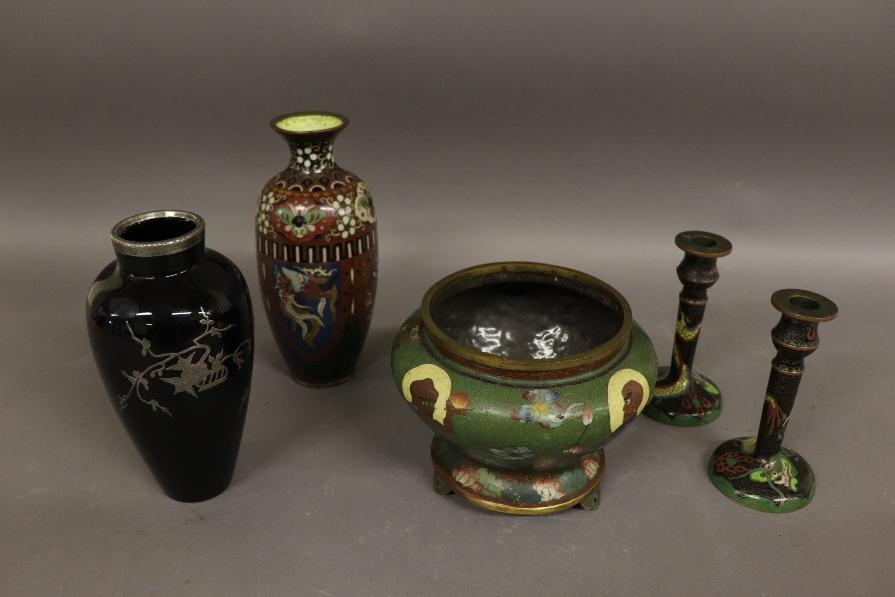 CloisonnÃ© Candlesticks etc. (1 of 6)