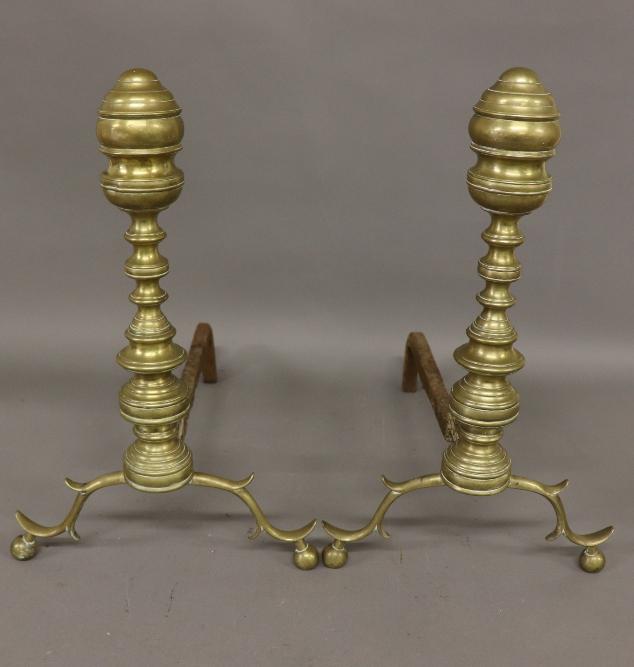 Pair Federal Brass Andirons (1 of 2)