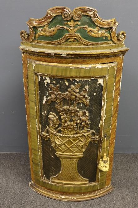 Italian Polychrome Hanging Corner Cupboard (1 of 6)