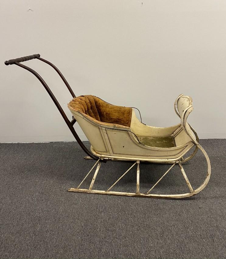 Childs Sleigh: Childs sleigh, circa 1880 34"h x 44"w x 18"d