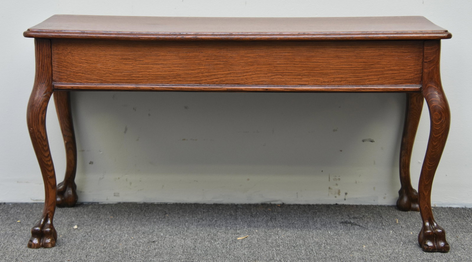Chippendale Style Oak Piano Bench: Chippendale style oak piano bench, circa 1900 20"h x 38"w x 16.25"d