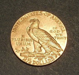 Indian head 1929 gold $2.50 coin. - 2