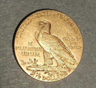 Indian head 1909 gold $2.50 coin. - 2