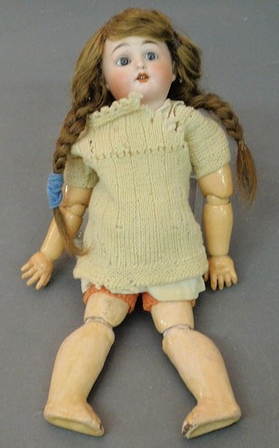 German bisque head doll. 14"h.