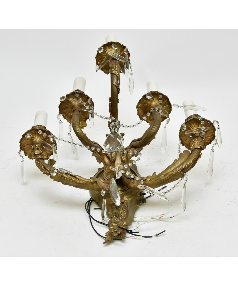 Patinated Wall Sconce: Patinated bronze white metal wall sconce 19"h x 19"w x 12"d