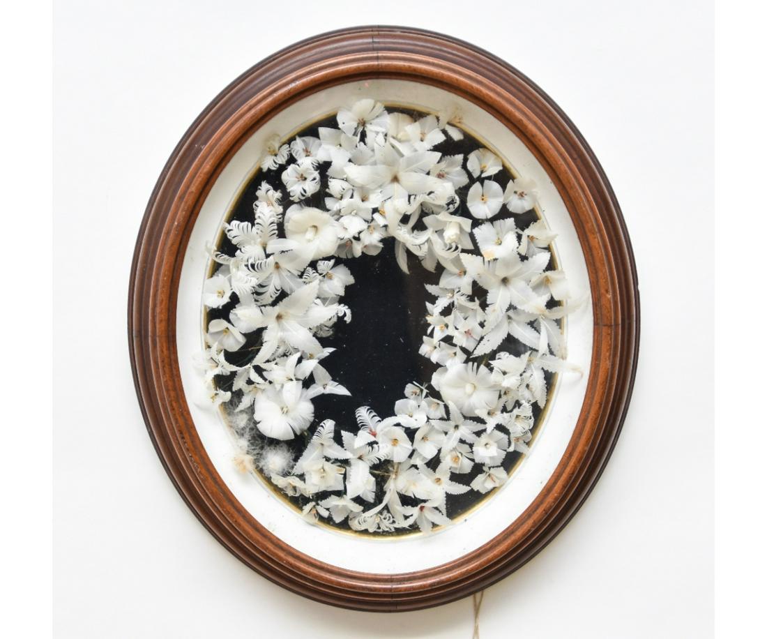 Victorian Shadow Box: Victorian walnut shadow framed flower arrangement 24"h x 21"w x 4"d