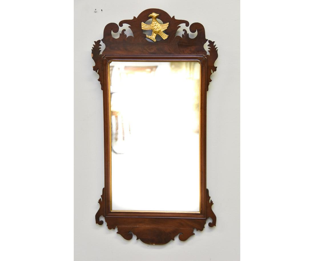 Chippendale Style Mirror: Chippendale style mahogany mirror 36.75"h x 19.5"w