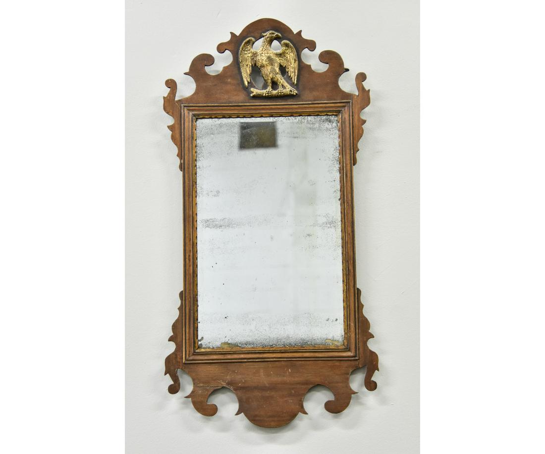 New England Chippendale Mirror: New England Chippendale mahogany mirror, circa 1780 29"h x 15"w