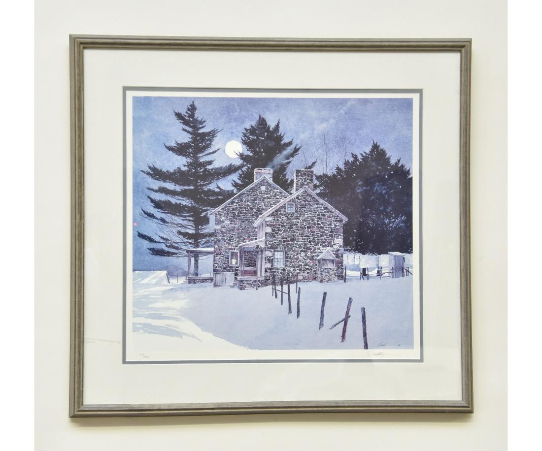 Peter Sculthorpe Lithograph: Peter Sculthorpe (American, b. 1948), limited edition signed lithograph 67/500 "Apple Grove Mood" 16" x 18" sight size / 24" x 25" overall