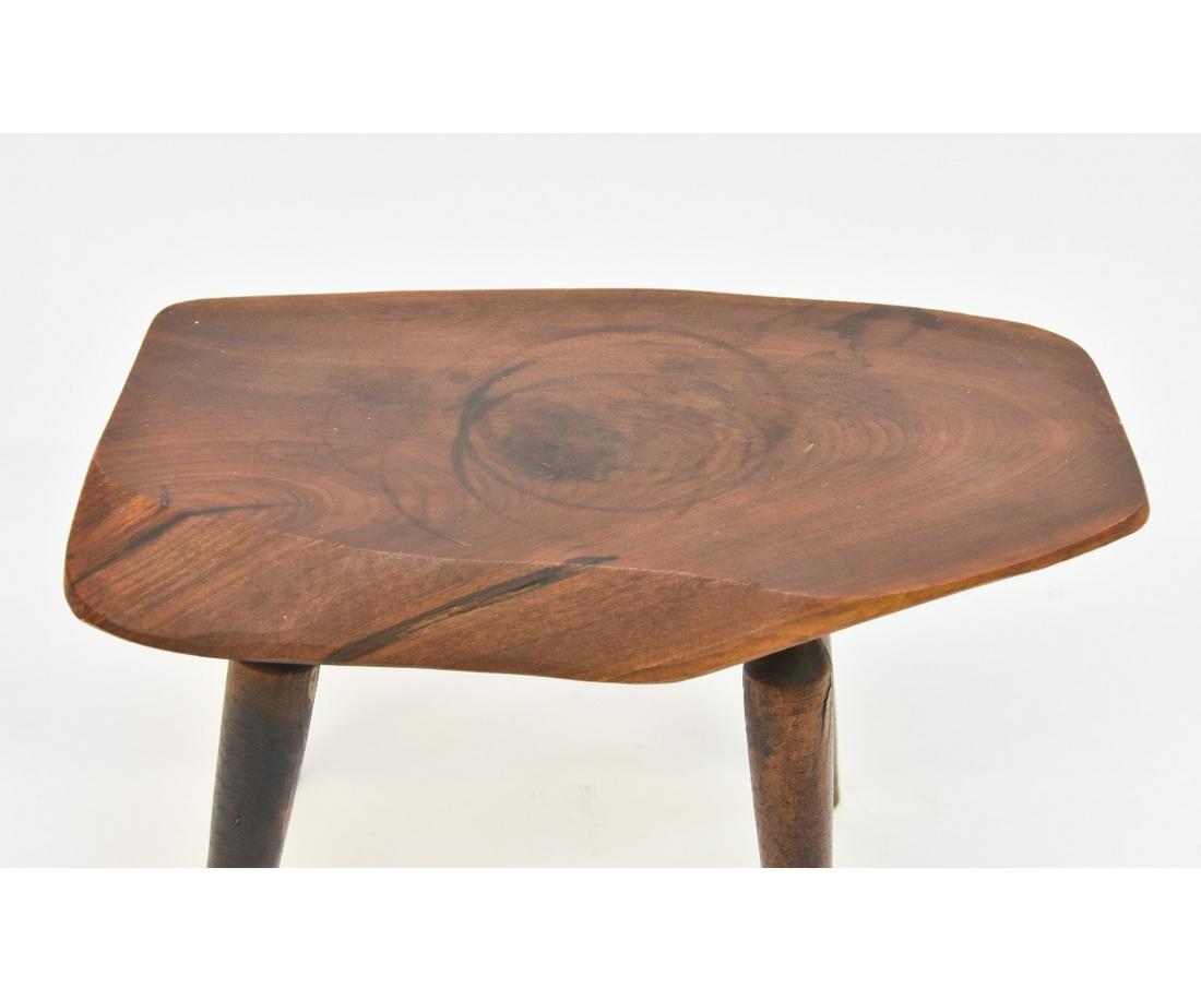 George Nakashima Style Foot Stool: George Nakashima style walnut plank figured foot stool 16.5"l x 10"w x 10.5"h