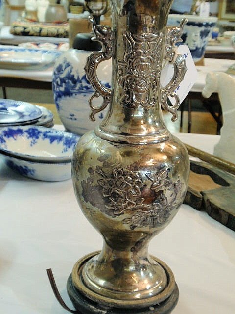 Chinese blue and white ginger jar converted to a - 5