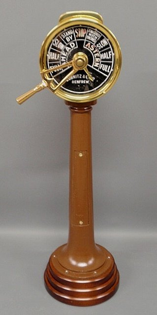 Brass engine room telegraph "1889 Lobnitz & Co