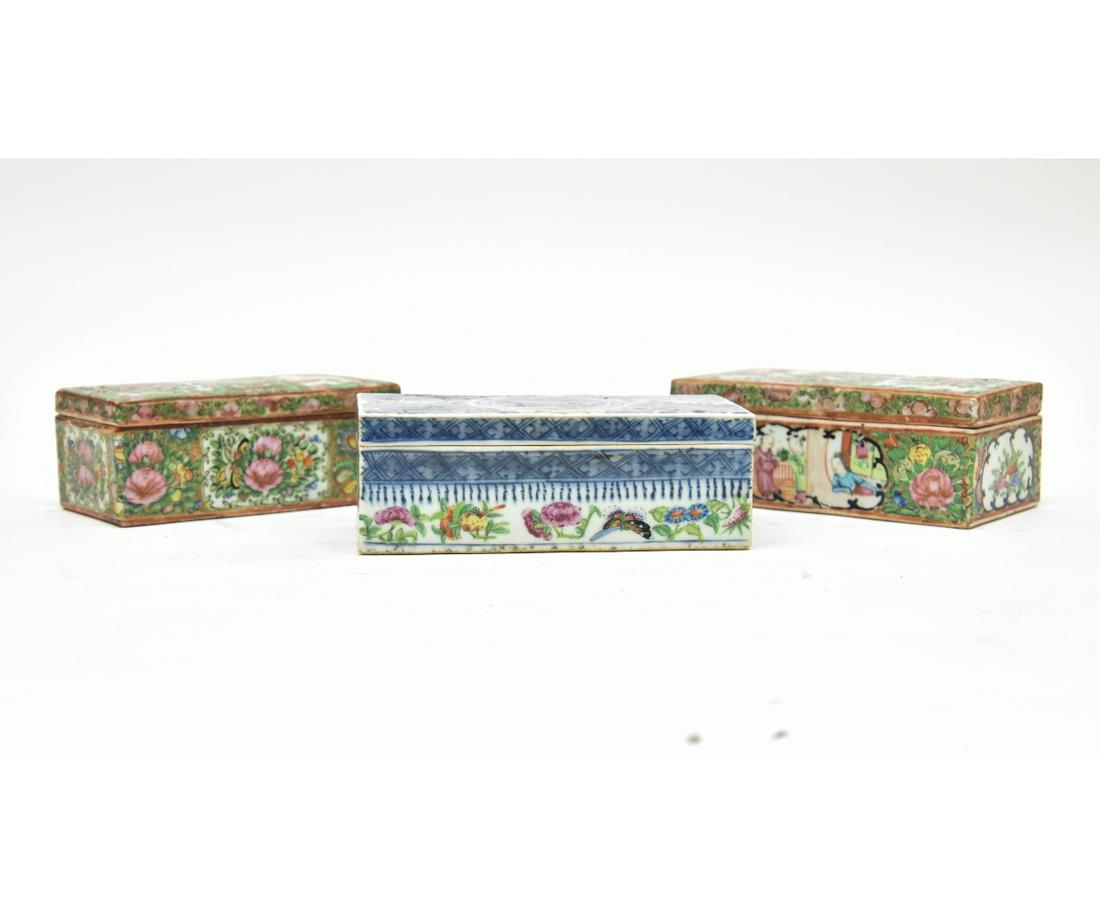 Three Chinese Porcelain Brush Boxes (1 of 4)