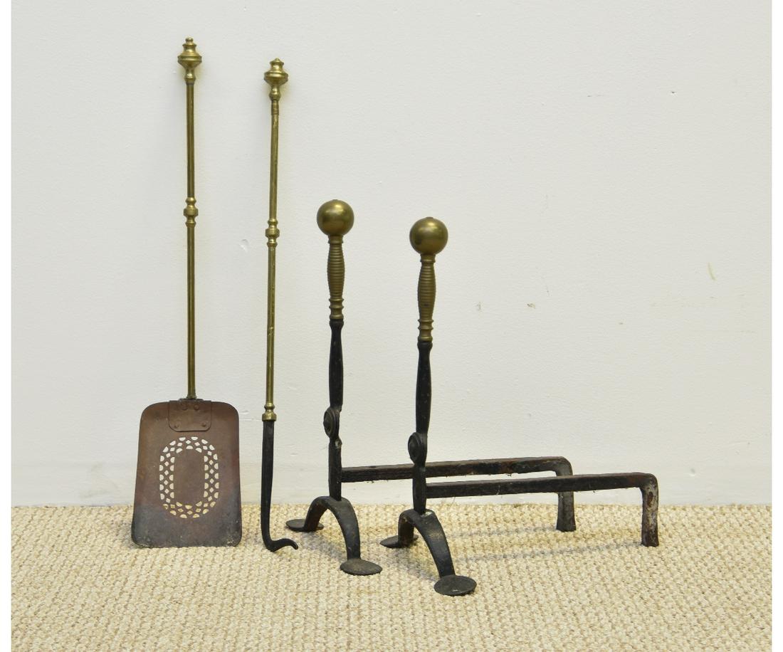 Pair of Wrought Iron Andirons (1 of 4)