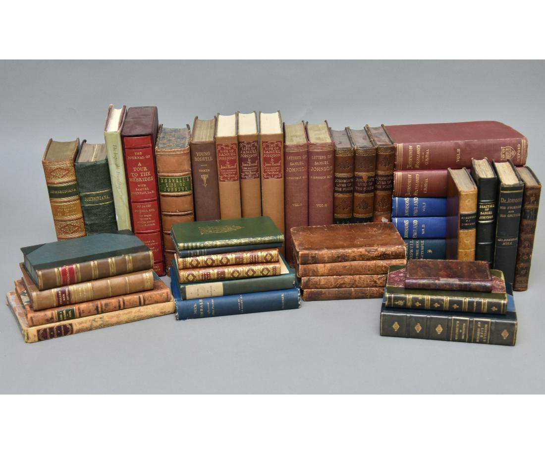 Books: Samuel Johnson etc. and Johnsoniana etc.: 42 volumes to include "Johnsoniana", Lon.,1836, 1st original cloth, full Moroccan; "Boswell's Life of Johnson" etc.