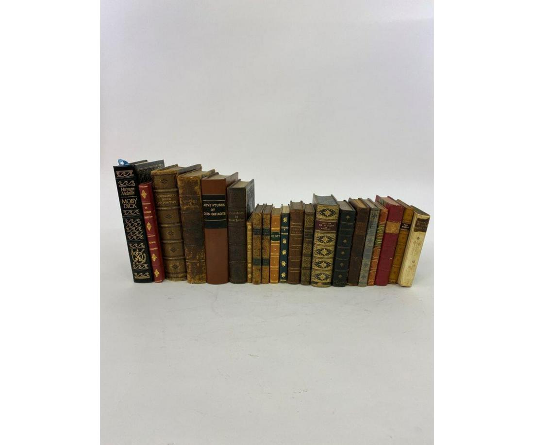 Books: Leather Bound Books 21 Volumes: 21 volumes of leather bound books to include "The Adventures of Don Quixote" and "Moby Dick" and others