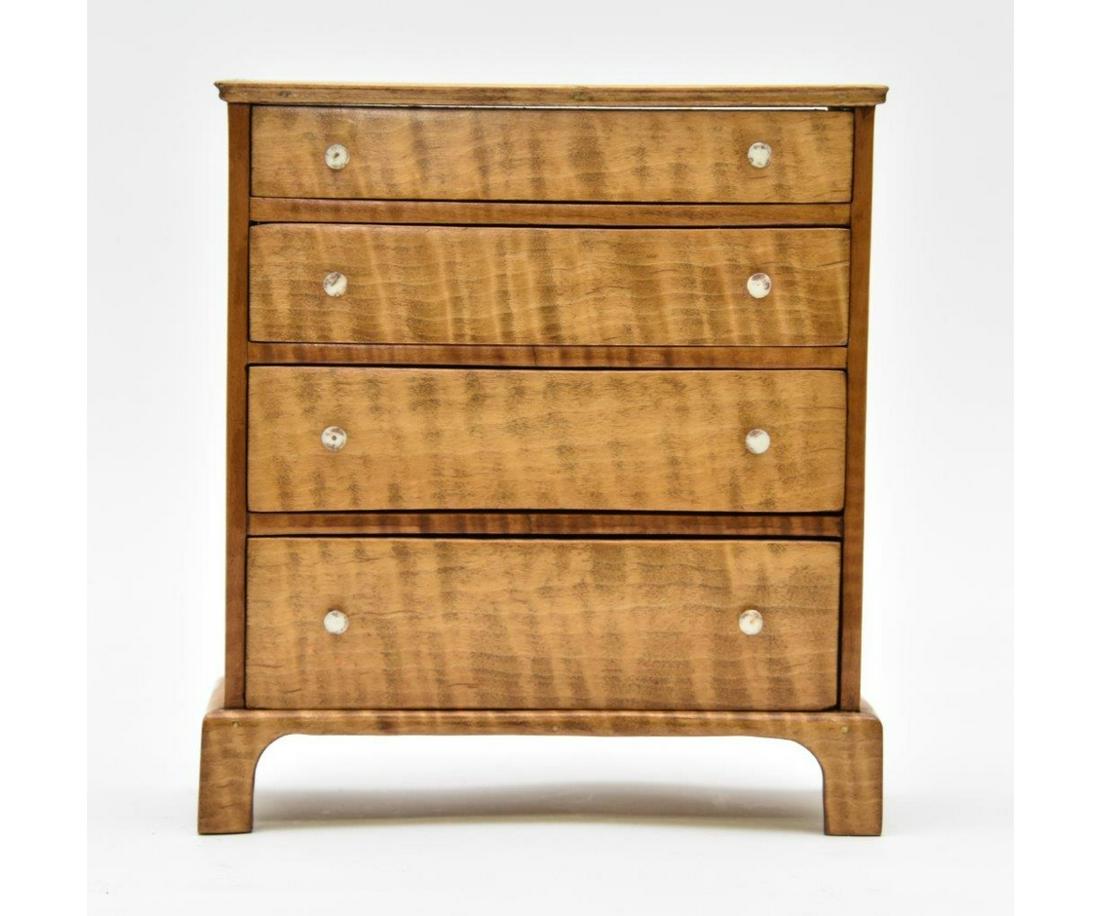 Miniature Tiger Maple Chest of Drawers (1 of 6)