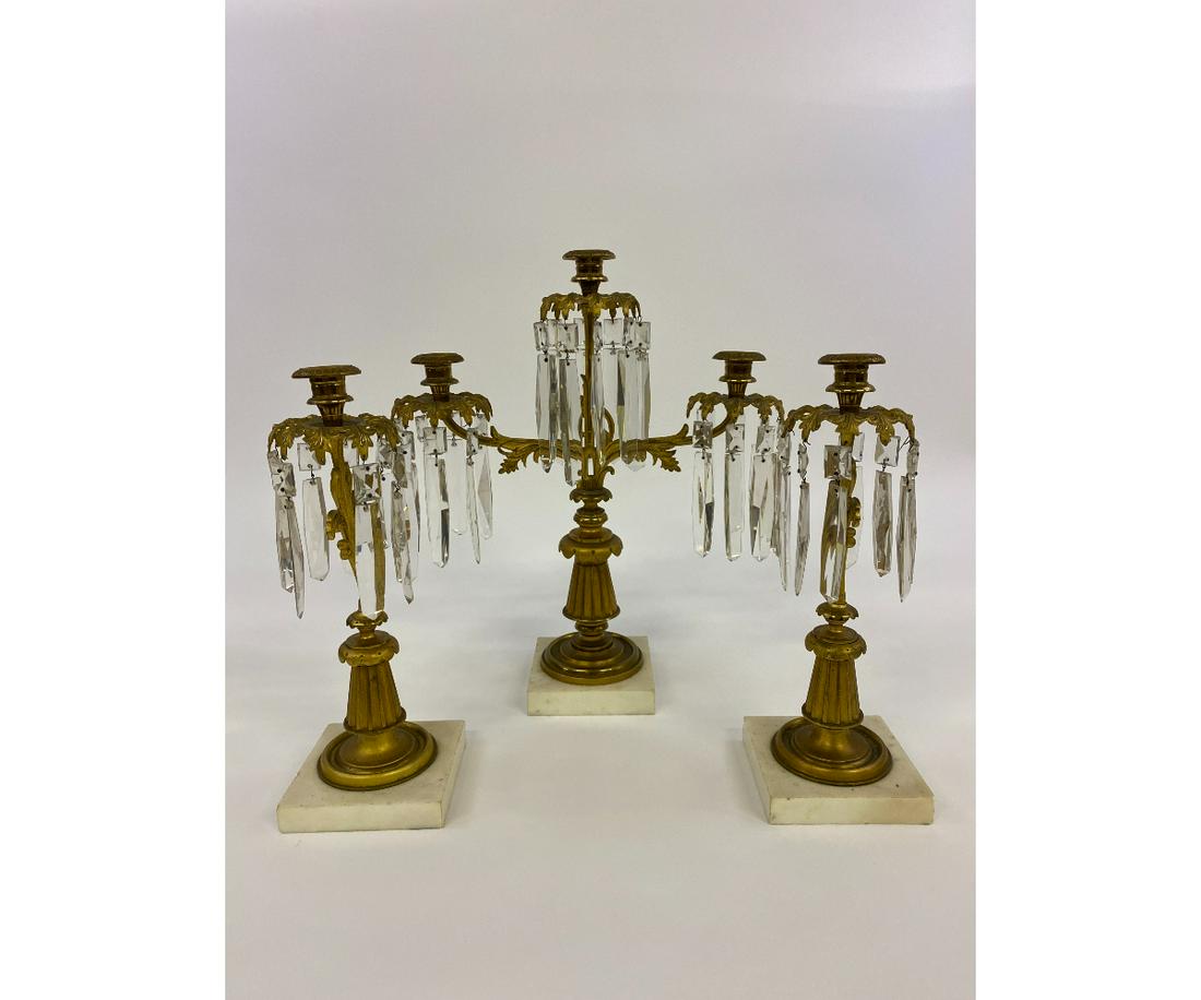 Three Piece Fire Gilt Girandole Set (1 of 5)