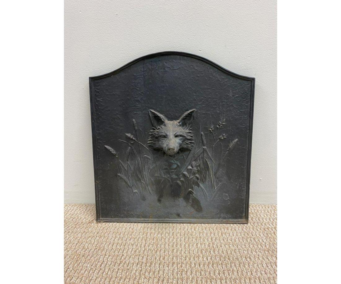 Reproduction Cast Iron Fox Head Fireback (1 of 3)