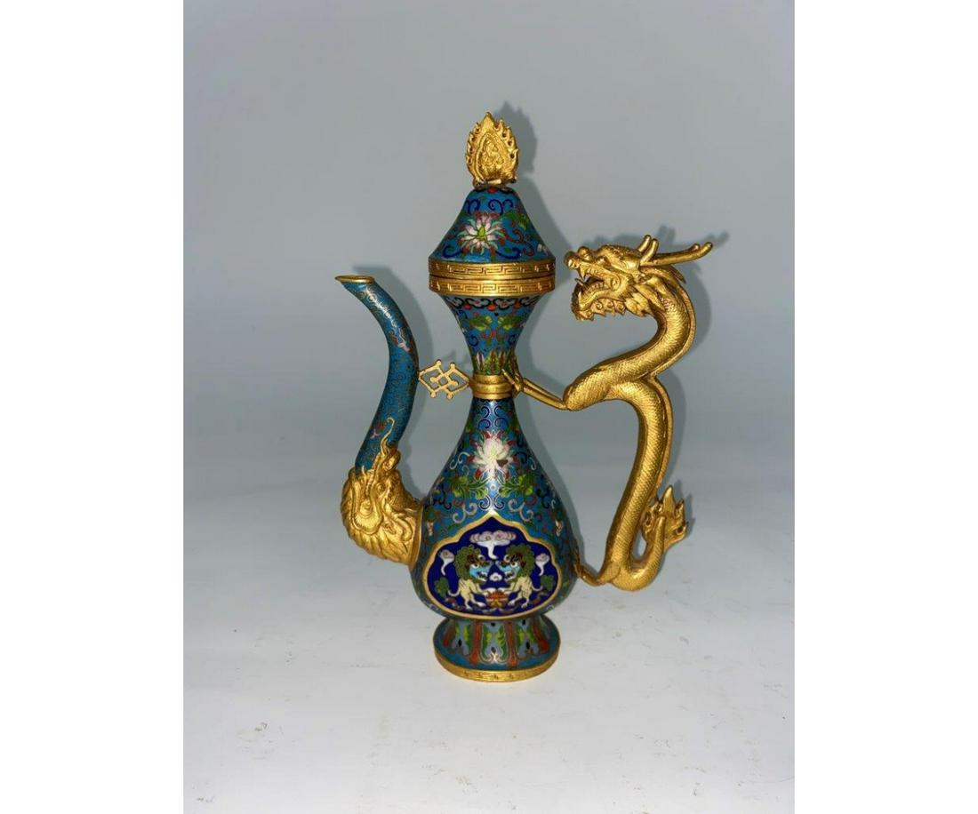 Chinese Cloisonne' Teapot (1 of 8)