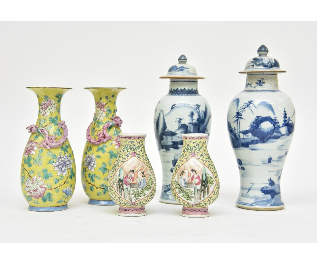 Three Pair Chinese Porcelain Urns (1 of 9)