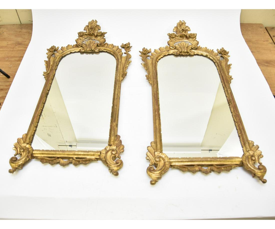 Pair of Italian Carved Gilt Mirrors (1 of 2)