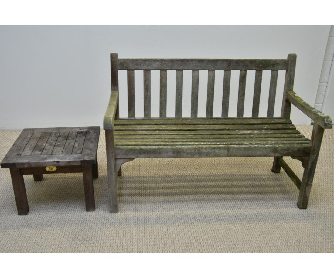Teakwood Garden Bench and Table (1 of 3)