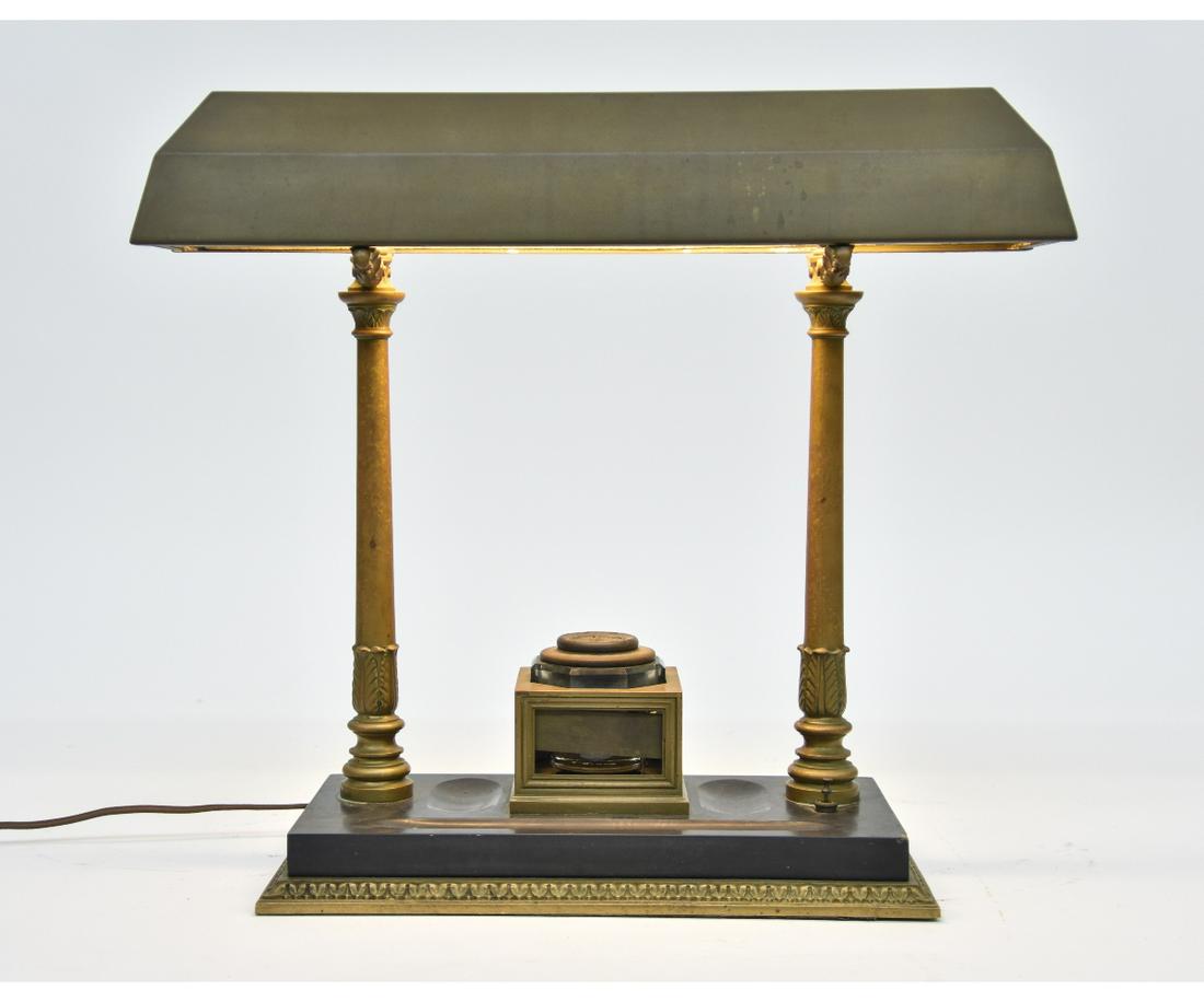Bronze and Marble Bankers Lamp (1 of 3)