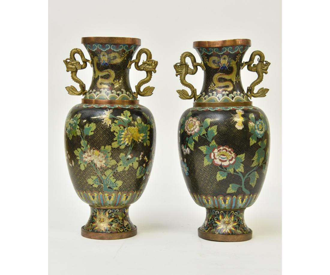 Pair of Asian Cloisonne' Vases (1 of 4)