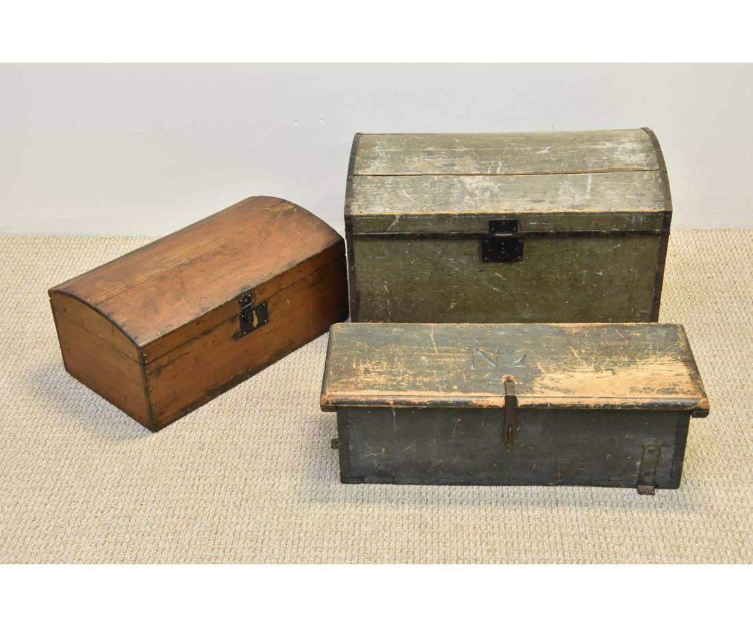 Two Dome Lid Wood Trunks etc. (1 of 3)